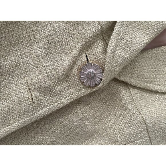 Vintage Rina Rossi Women's Tan Short-Sleeve Blazer Decorative Buttons Size 8 - Picture 4 of 7